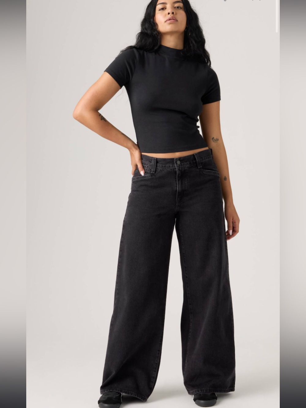 Levi's Black Wide-Leg High-Rise Jeans